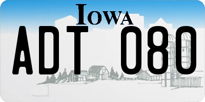 IA license plate ADT080