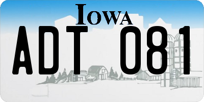 IA license plate ADT081