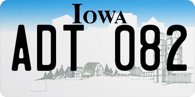 IA license plate ADT082