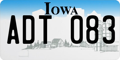 IA license plate ADT083