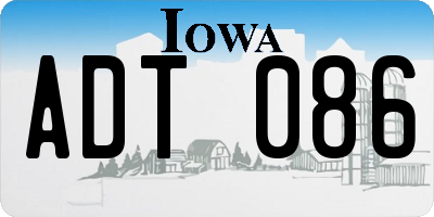 IA license plate ADT086