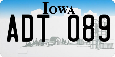 IA license plate ADT089