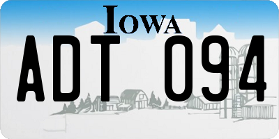 IA license plate ADT094
