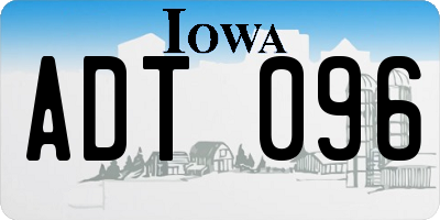IA license plate ADT096