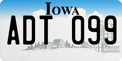 IA license plate ADT099