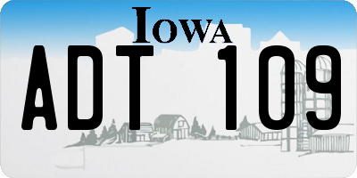 IA license plate ADT109