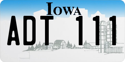 IA license plate ADT111