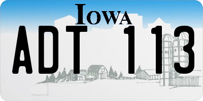 IA license plate ADT113