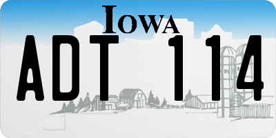 IA license plate ADT114