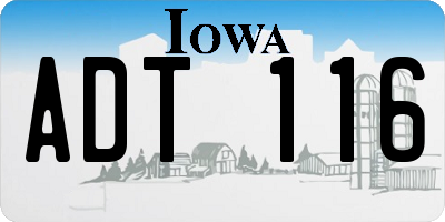 IA license plate ADT116