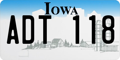 IA license plate ADT118
