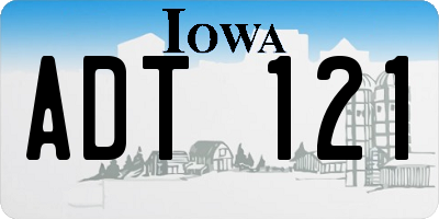 IA license plate ADT121