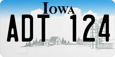 IA license plate ADT124