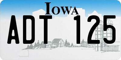 IA license plate ADT125