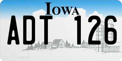 IA license plate ADT126