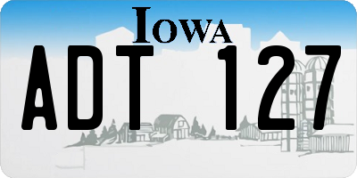 IA license plate ADT127