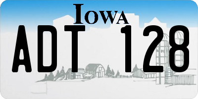 IA license plate ADT128