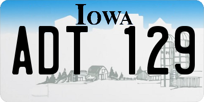IA license plate ADT129