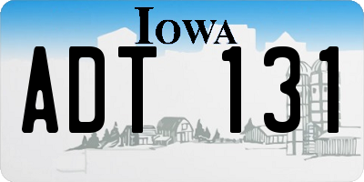 IA license plate ADT131