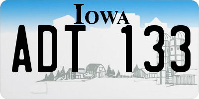 IA license plate ADT133