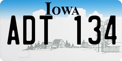 IA license plate ADT134