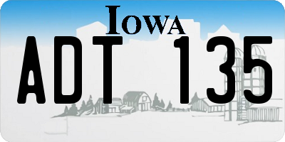 IA license plate ADT135