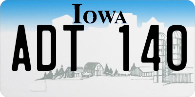 IA license plate ADT140