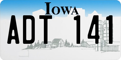 IA license plate ADT141