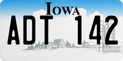IA license plate ADT142