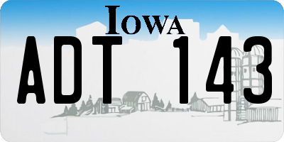 IA license plate ADT143