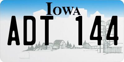 IA license plate ADT144