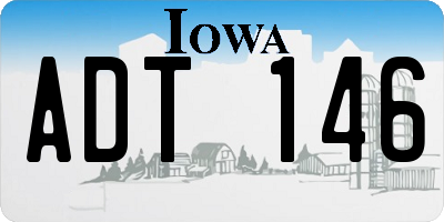 IA license plate ADT146