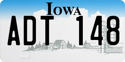 IA license plate ADT148