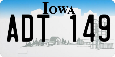 IA license plate ADT149