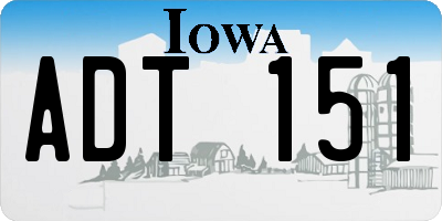 IA license plate ADT151