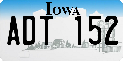 IA license plate ADT152