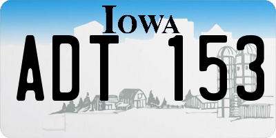 IA license plate ADT153