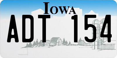 IA license plate ADT154