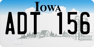 IA license plate ADT156