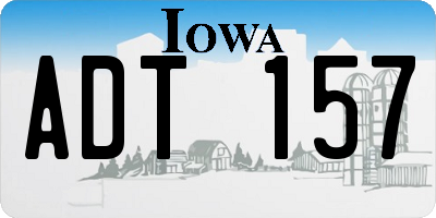 IA license plate ADT157