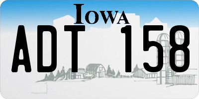 IA license plate ADT158