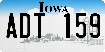 IA license plate ADT159