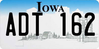 IA license plate ADT162