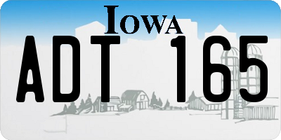 IA license plate ADT165