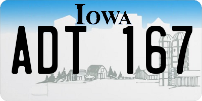 IA license plate ADT167