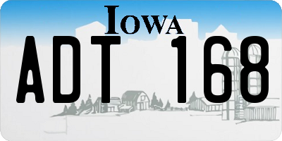 IA license plate ADT168