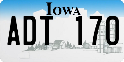 IA license plate ADT170