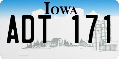IA license plate ADT171