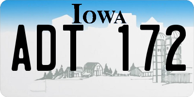 IA license plate ADT172