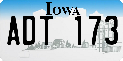 IA license plate ADT173